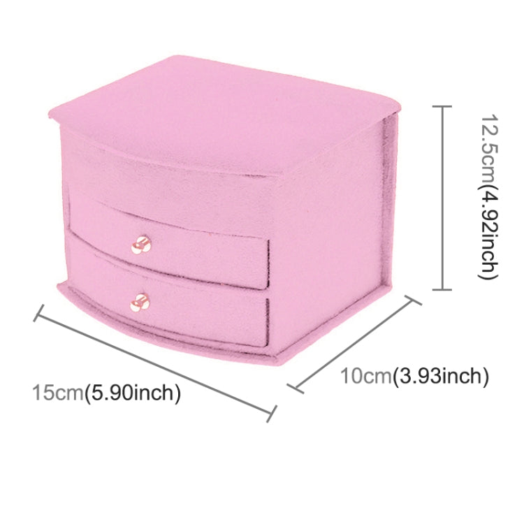 Velvet Three Layers Portable Multi-functional Necklace Rings Jewelry Boxes