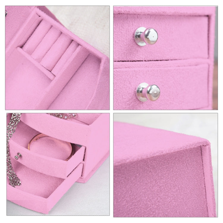 Velvet Three Layers Portable Multi-functional Necklace Rings Jewelry Boxes