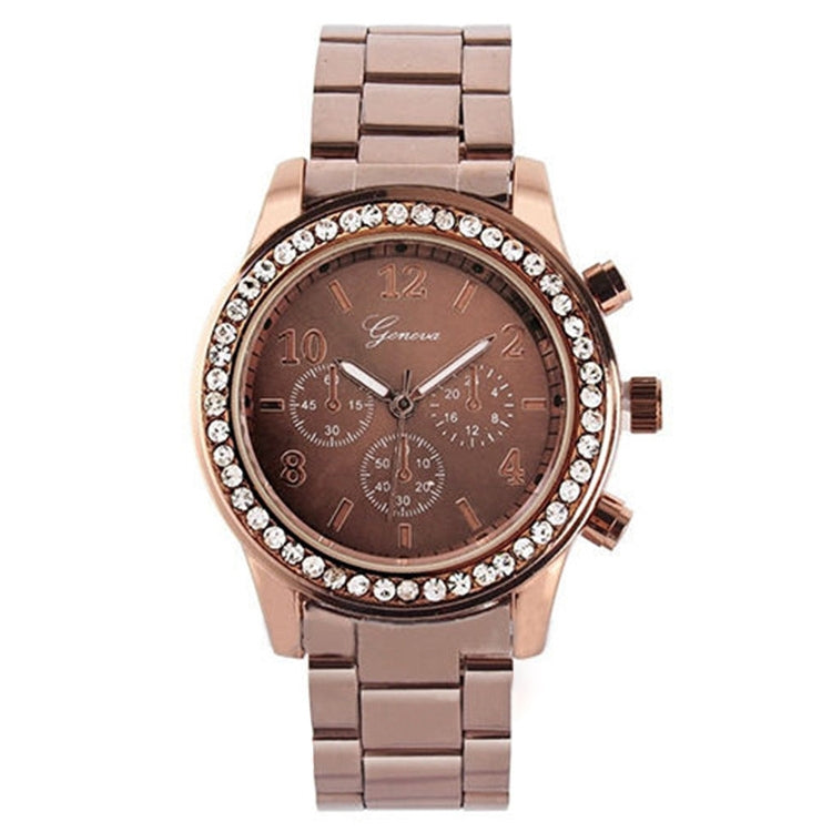 Women Alloy Diamond Stainless Steel Belt Watch