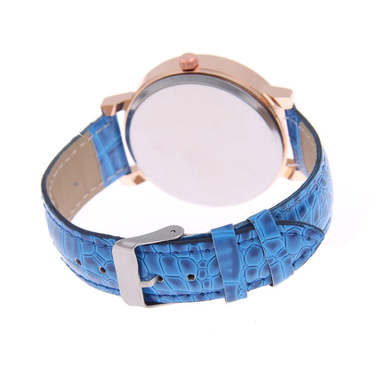 Women Crystal Sands Snake Skin Texture Leather Belt Watch