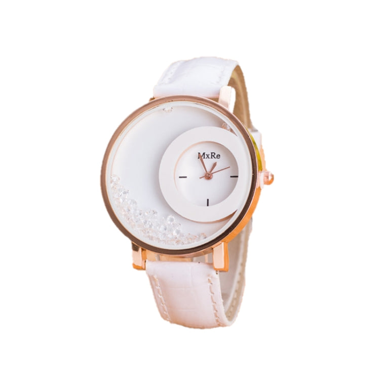 Women Crystal Sands Snake Skin Texture Leather Belt Watch
