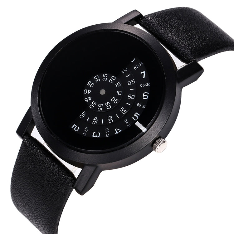 Khorasan 066 Creative Design Wristwatch Digital Discs Hands Quartz Watches(Black)