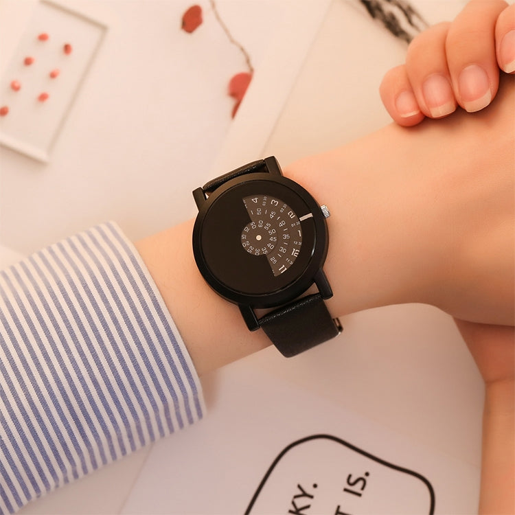 Khorasan 066 Creative Design Wristwatch Digital Discs Hands Quartz Watches(Black)