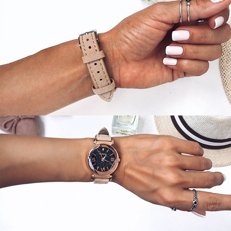 Gogoey Ladies Starry Sky Leather Belt Watch