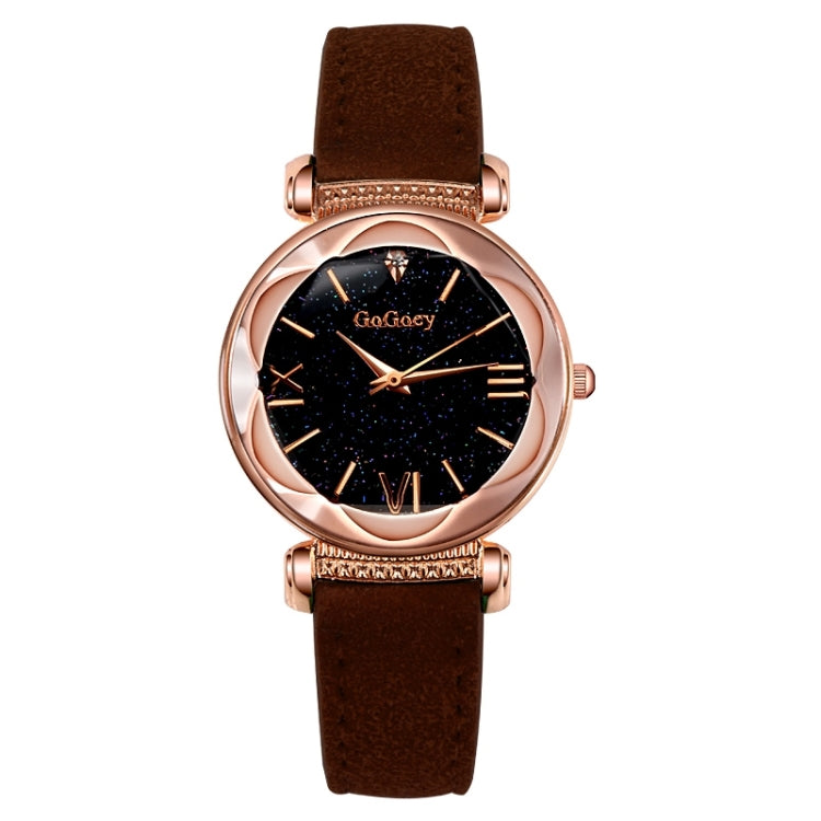 Gogoey Ladies Starry Sky Leather Belt Watch
