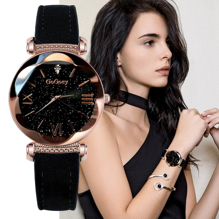 Gogoey Ladies Starry Sky Leather Belt Watch
