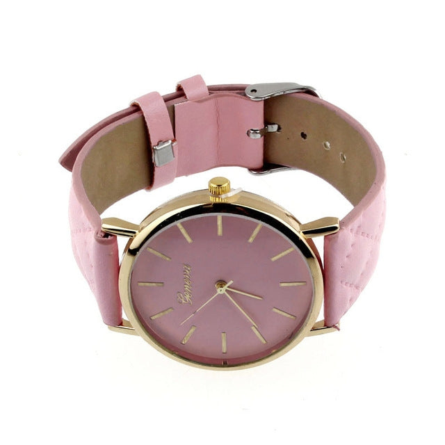 2 PCS Casual Simple Sofa Leather Quartz Couple Watch