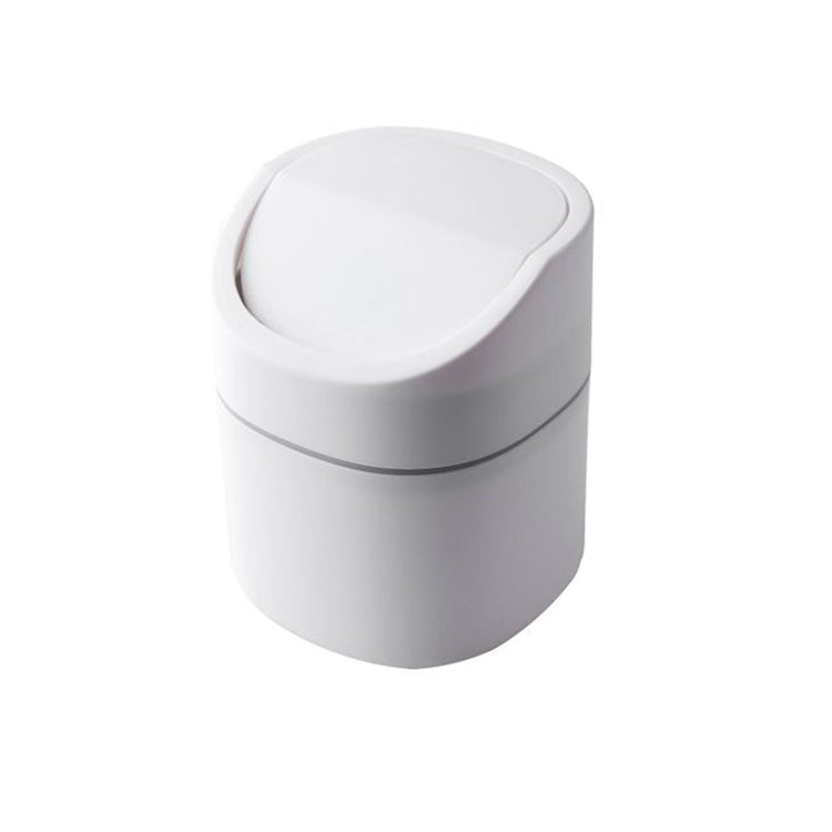 Household Mini Desktop Trash Can Covered Debris Storage Cleaning Cylinder Box, Style:Flip Lip