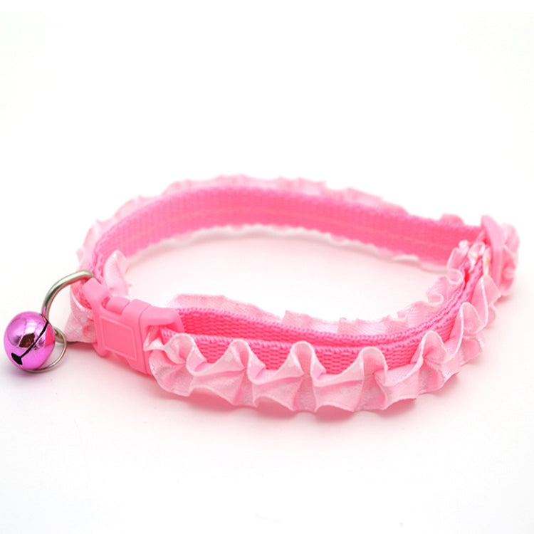 10 PCS Lovely Adjustable Buckle Collar Cat Dog Lace Collar with Bell