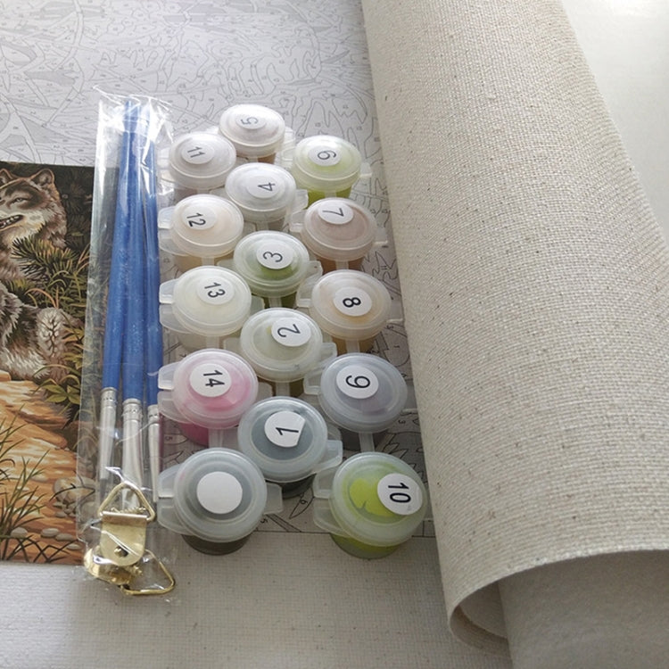 Stone Pine Landscape Pattern DIY Oil Painting by Number Paint Kit(Green)