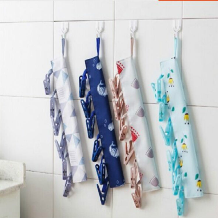 Household Portable Multi-function Fabric Hanger Folding Bathroom Rack Hanging Storage Drying Clothes Underwear Clips No Hanging Bag