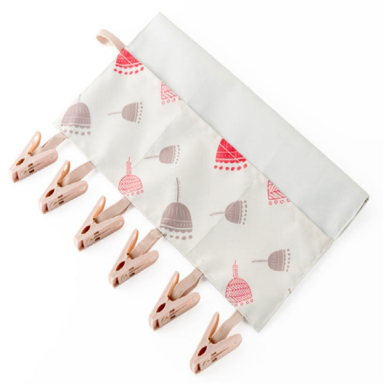 Household Portable Multi-function Fabric Hanger Folding Bathroom Rack Hanging Storage Drying Clothes Underwear Clips With Hanging Bag