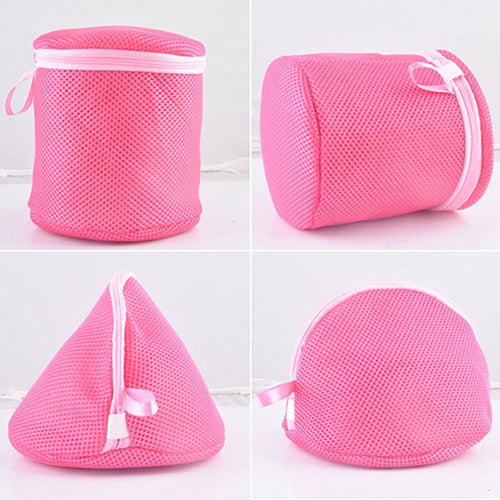 2 PCS Underwear Bra Laundry Mesh Wash Basket Net Washing Storage Zipper Bag Triangle