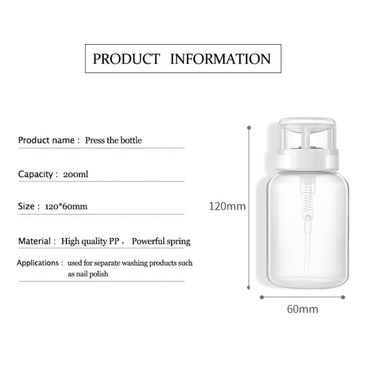 3PCS/Set 200ml Push Down Empty Pump Dispenser Clear Bottle Makeup Container PP Press Bottle