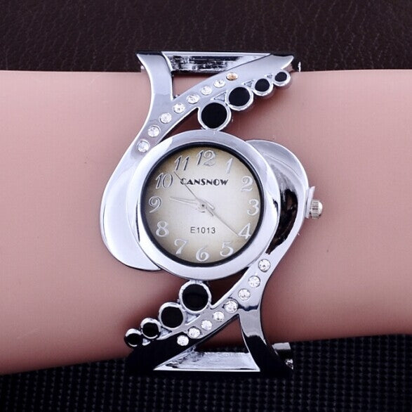 WAT1140 Women Bangle Wristwatch Quartz Crystal Rhinestone Watch