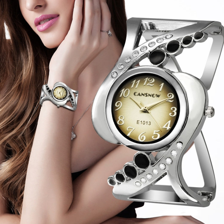 WAT1140 Women Bangle Wristwatch Quartz Crystal Rhinestone Watch