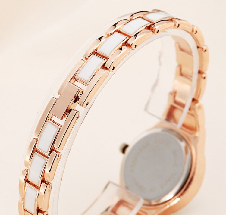 Lvpai Round Dial Two-Color Stainless Steel Strap Bracelet Quartz Watch for Women