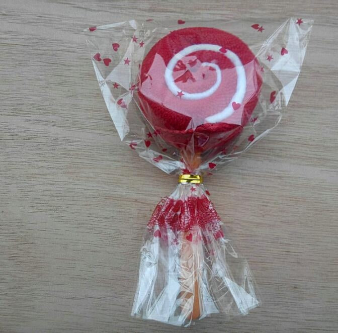 3 PCS Creative Small Gift Two-color Lollipop Fiber Towel Random Color Delivery