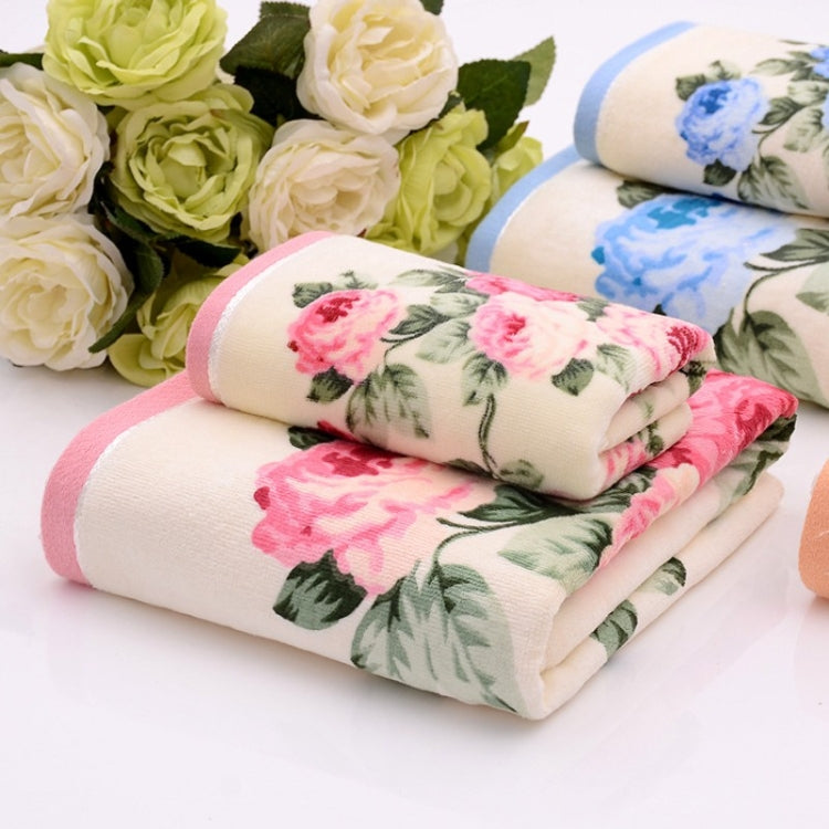 Unisex Peony Towel Cotton Bath Towel Beach Towel, Size:74x34cm