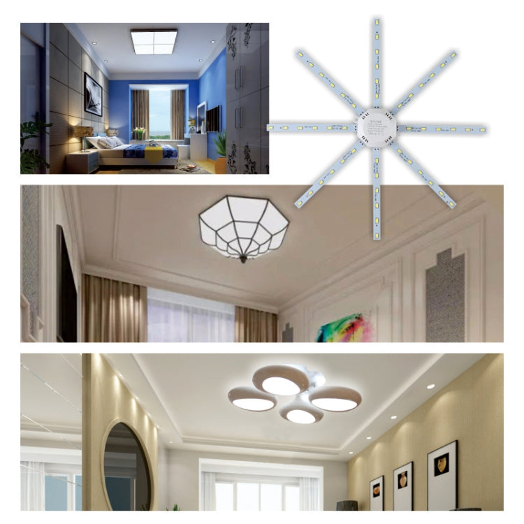 24W SMD 5730 Octopus LED Ceiling Lamp Light Board Energy Saving Expectancy LED Light, AC 220V(Cold White)