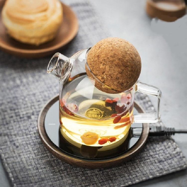 High Borosilicate Glass Cork Lid Teapot Juice Cold Kettle, Style:Small Ball