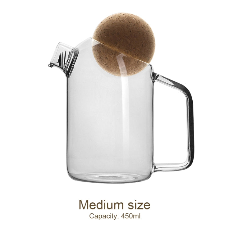 High Borosilicate Glass Cork Lid Teapot Juice Cold Kettle, Style:Medium Ball
