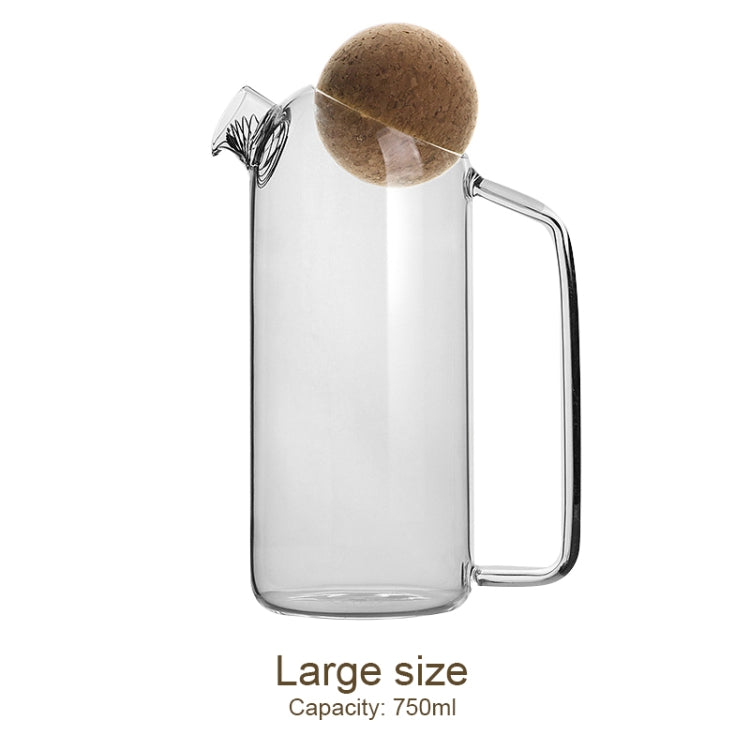 High Borosilicate Glass Cork Lid Teapot Juice Cold Kettle, Style:Large Ball