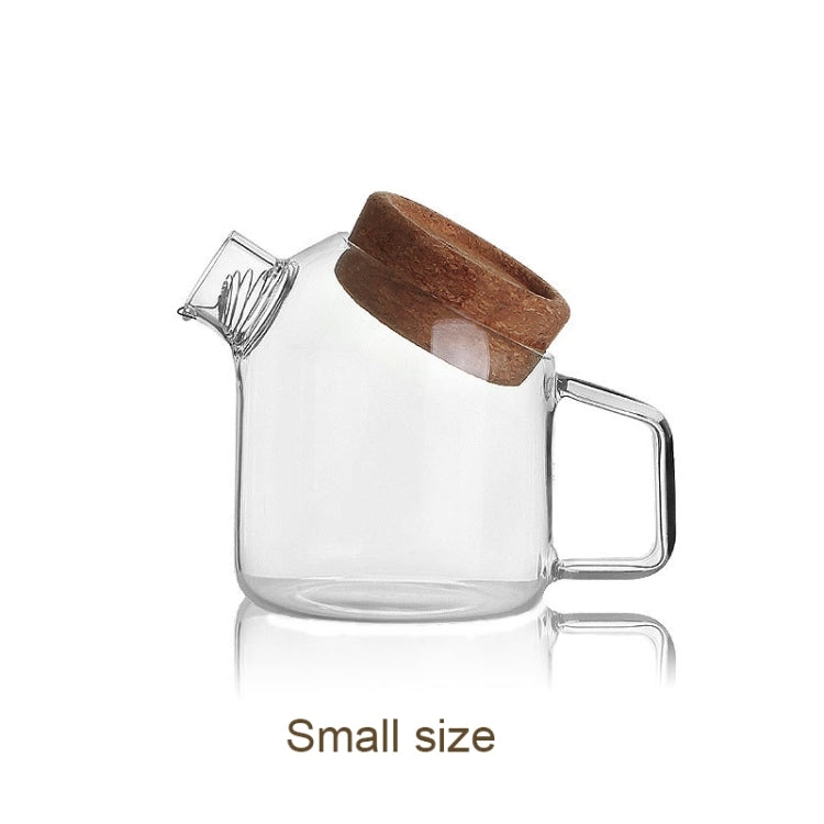 High Borosilicate Glass Cork Lid Teapot Juice Cold Kettle, Style:Small Button