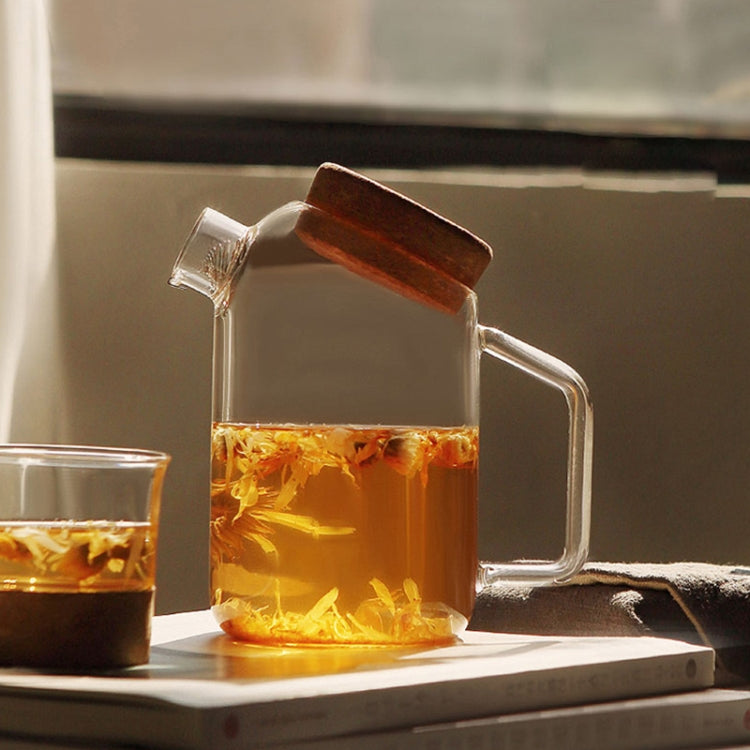 High Borosilicate Glass Cork Lid Teapot Juice Cold Kettle, Style:Small Button