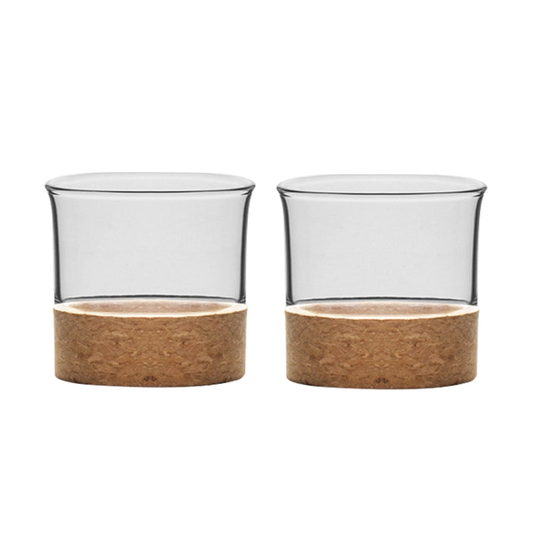 High Borosilicate Glass Cork Lid Teapot Juice Cold Kettle, Style:Two Small Sheng Cups