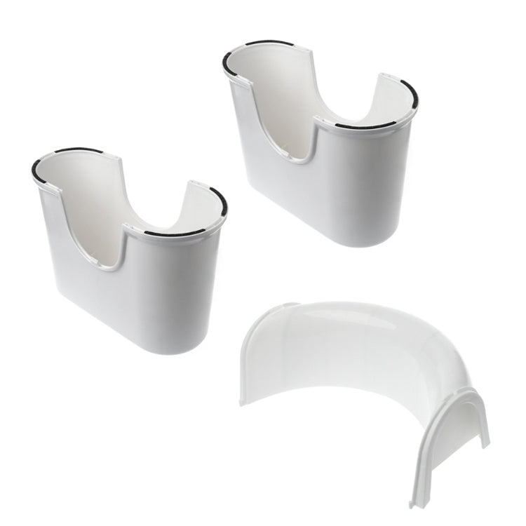 Plastic Thickening Bathroom Anti-skid Stool, Style:White Height 23cm +  1 Toilet Brush