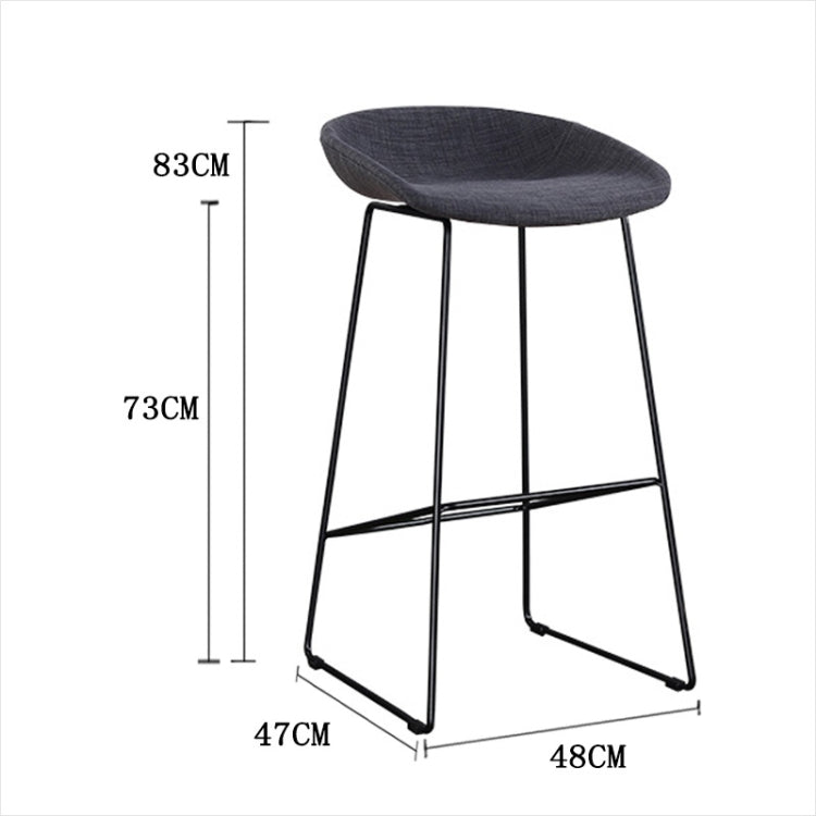 Nordic Minimalist Creative Wrought Iron Cafe High Chair, Size:65cm