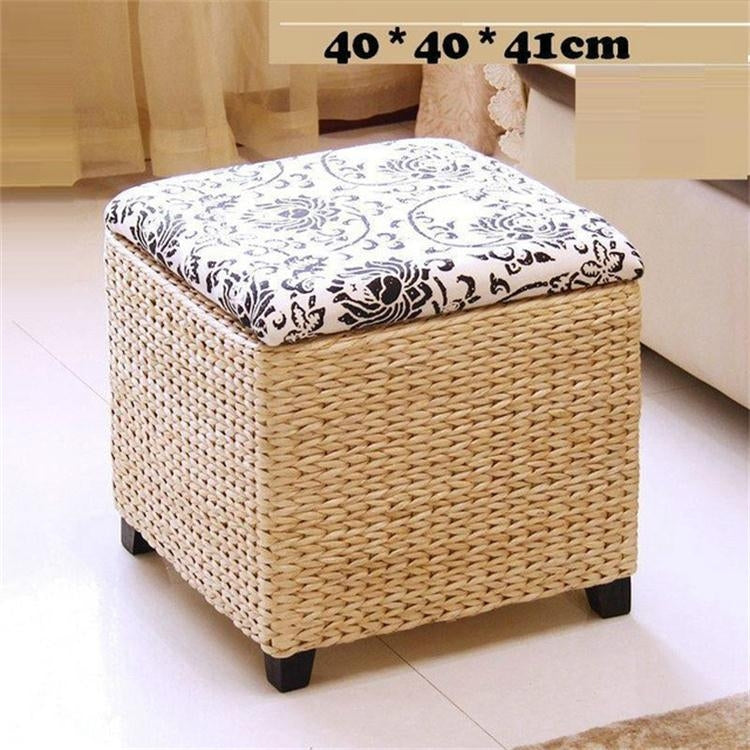 Seat Kruk Banks Madeira Ottoman Stool Sgabelli Folding Ladder Werkbank Pouf Poef Kids Furniture Storage Foot Stool, Color:Large Square Stool Totem