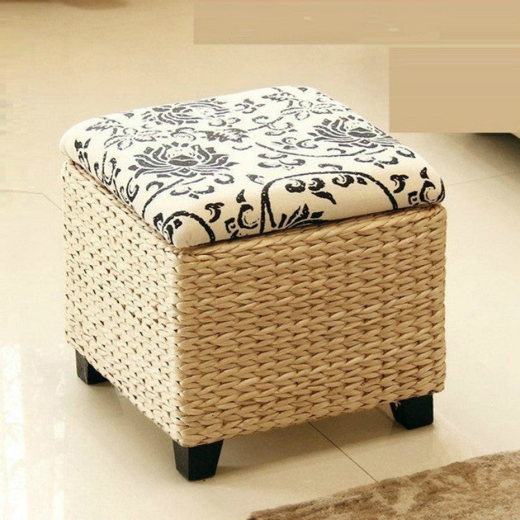 Seat Kruk Banks Madeira Ottoman Stool Sgabelli Folding Ladder Werkbank Pouf Poef Kids Furniture Storage Foot Stool, Color:Small Square Stool Totem