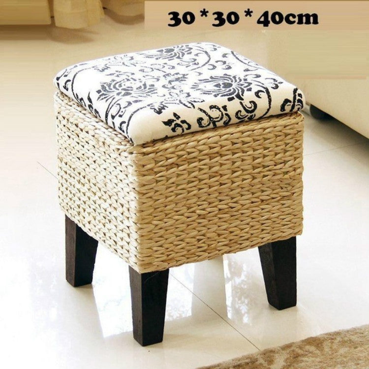 Seat Kruk Banks Madeira Ottoman Stool Sgabelli Folding Ladder Werkbank Pouf Poef Kids Furniture Storage Foot Stool, Color:Medium Square Stool Totem