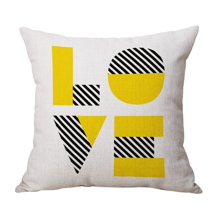 45*45CM Love English Letter 3D Printed Linen Pillow Cover