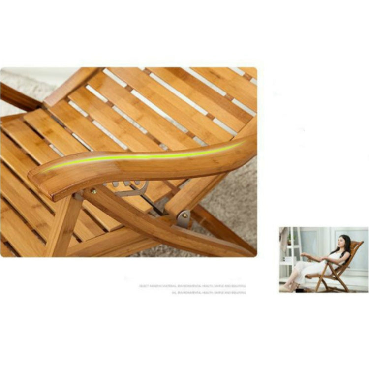 Rocking Chair Adult Folding Lunch Break Easy Chair Living Room Napping Bed Home Balcony Leisure Old Bamboo Chair, Color:Coffee With Long Cushion