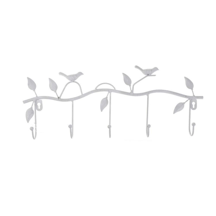 2 PCS Wrought Iron Birds Pattern Decorated Simple Clothes Hooks