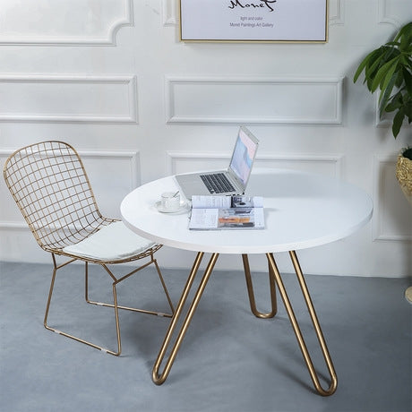 Cafe Tables Home Furniture Solid Wood Steel Round Table Minimalist Coffee Table