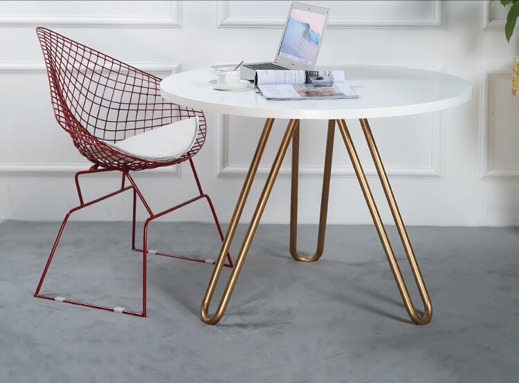 Cafe Tables Home Furniture Solid Wood Steel Round Table Minimalist Coffee Table