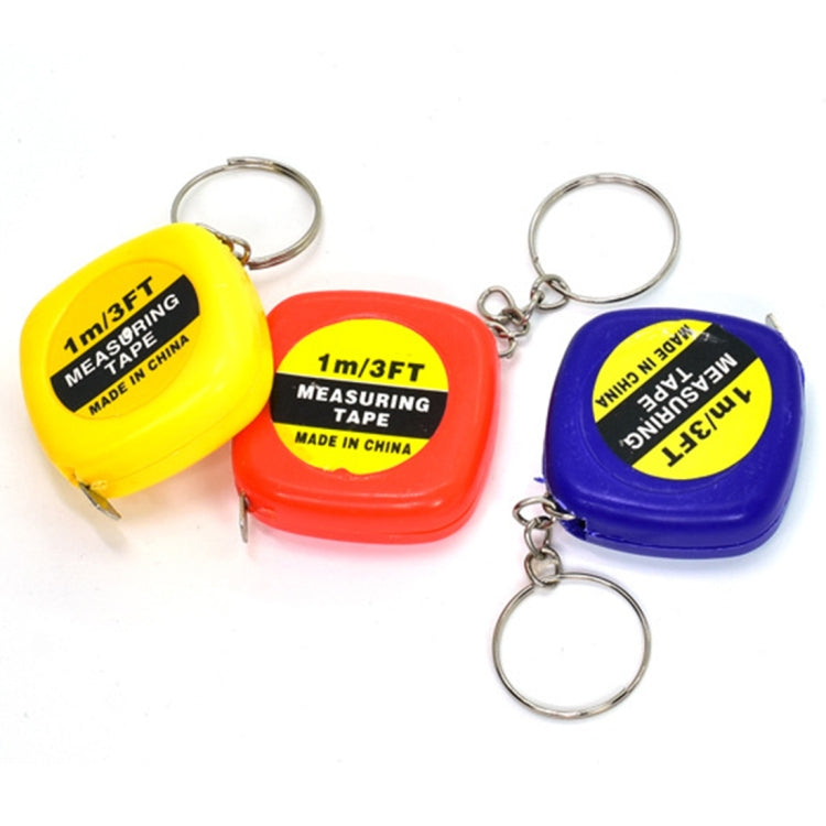 4 PCS Portable Easy to Retract Square Small Tape Measure Key Ring Pendant(Random Color Delivery)