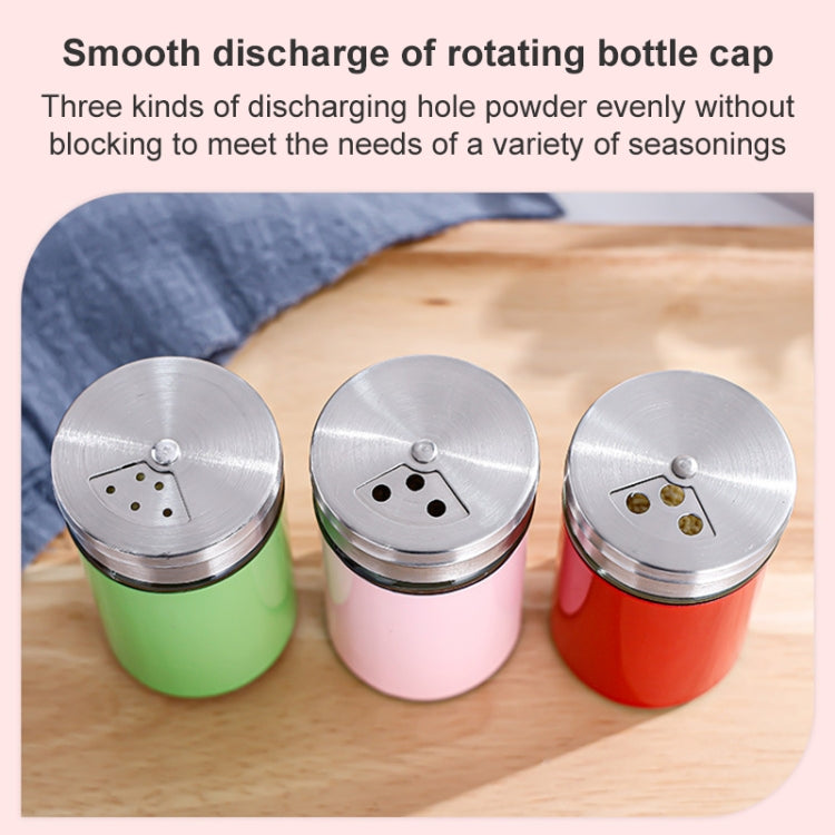 Stainless Steel Lid Glass Seasoning Jar Kitchen Supplies (Transparent)