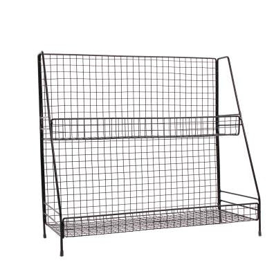 Fashion Kitchen Iron Art Desktop Living Room Bathroom Double Shelf