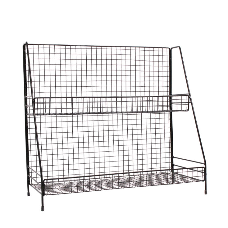 Fashion Kitchen Iron Art Desktop Living Room Bathroom Double Shelf