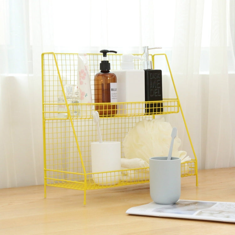 Fashion Kitchen Iron Art Desktop Living Room Bathroom Double Shelf