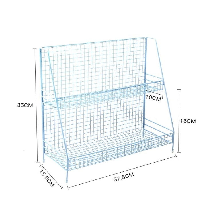 Fashion Kitchen Iron Art Desktop Living Room Bathroom Double Shelf