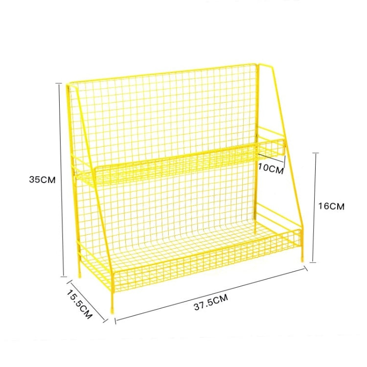 Fashion Kitchen Iron Art Desktop Living Room Bathroom Double Shelf