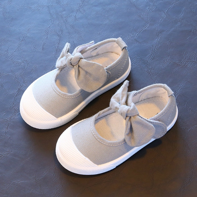 Children Canvas Bow Flats Shoes Solid Sneakers, Size:29