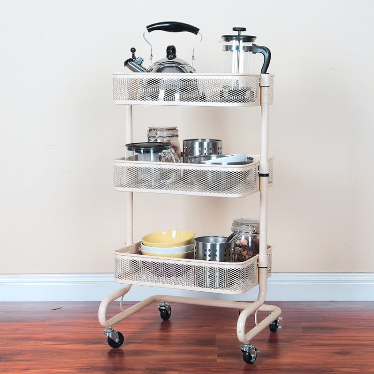 Metal Kitchen Trolley Carts Wheeled Storage Rack Shelf Vegetable Floor Bathroom Shelf Storage