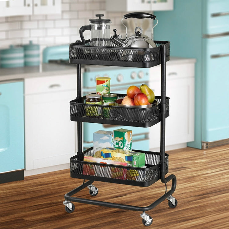 Metal Kitchen Trolley Carts Wheeled Storage Rack Shelf Vegetable Floor Bathroom Shelf Storage